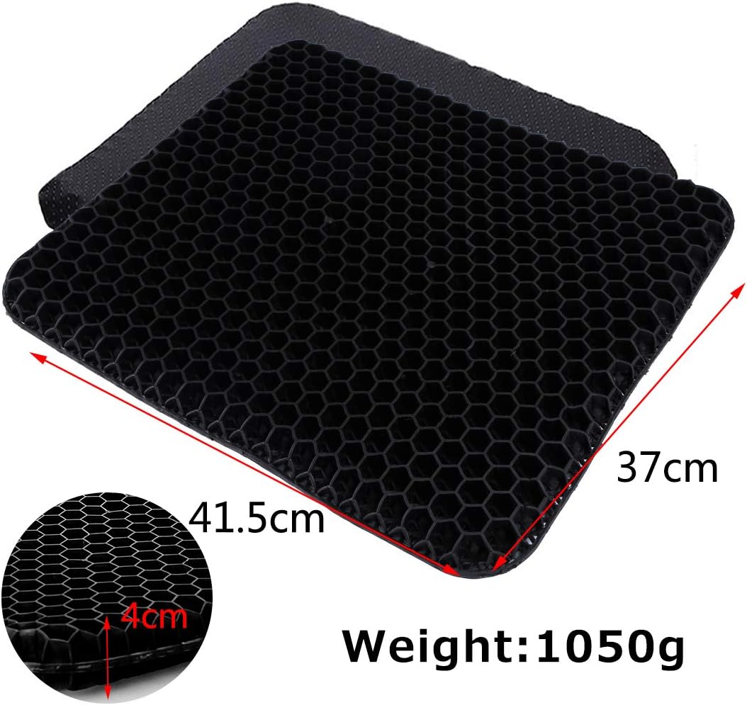 Gel Seat Cushion, Breathable Honeycomb Design Seat Cushion Super Breathable Gel Cushion Body Pressure Distribution Portable Gel Seat Cushion for Back Pain Suitable for Home Office Chair Car: Home & Kitchen