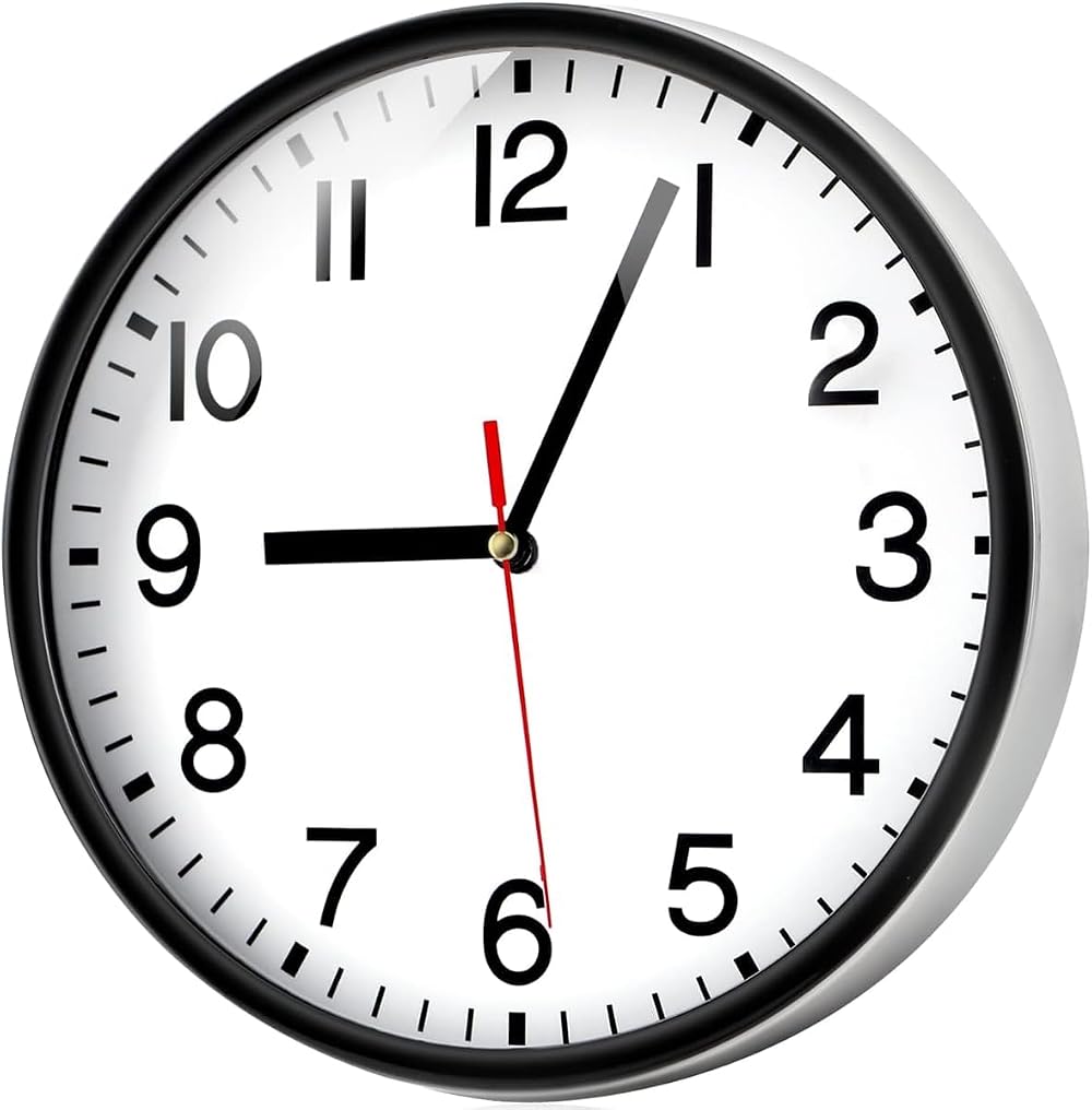 Coslife Wall Clock 9 Inch Silent Quartz Battery Operated Non Ticking