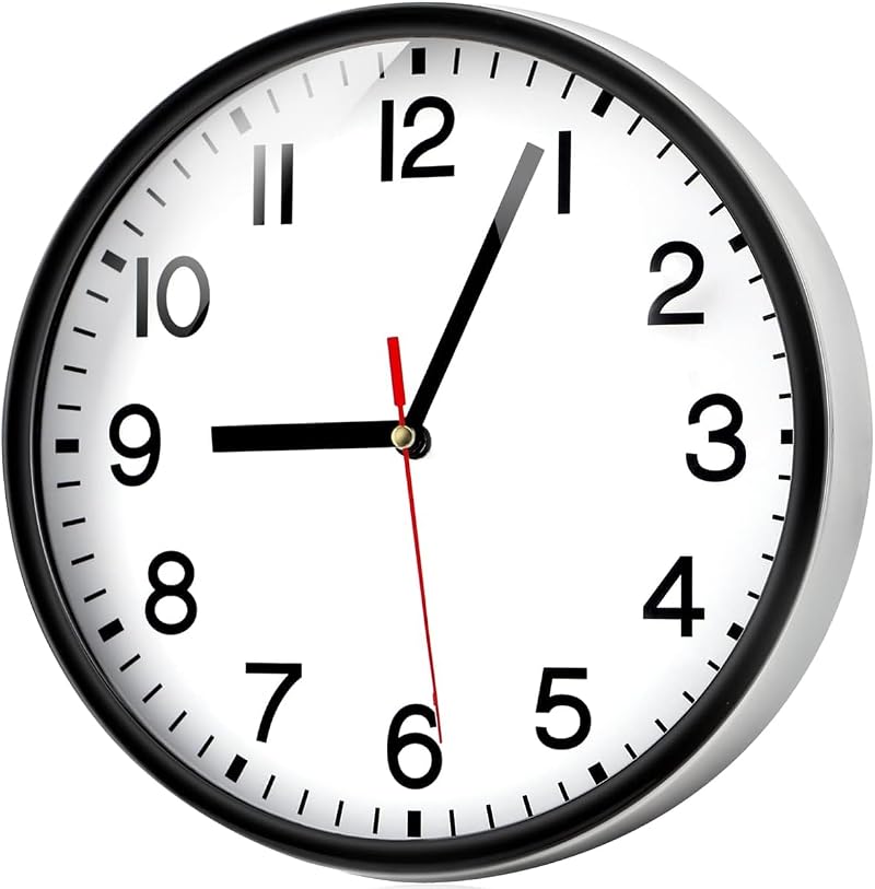 Coslife Wall Clock 9 Inch Silent Quartz Battery Operated Non Ticking