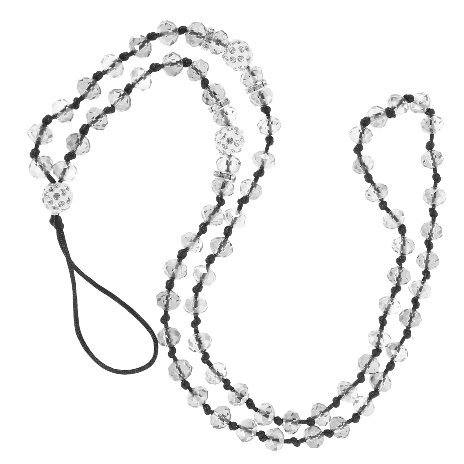 Phone Charm Strap Crystal Beaded Phone Rhinestone Glitter Long Lanyard Colorful Beads Hanging Neck Straps Bracelet Girls