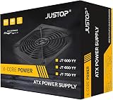 JUSTOP 650W PSU ATX Switching Power Supply 120mm Fan 8-Pin 12V PCIe 6x SATA view 9