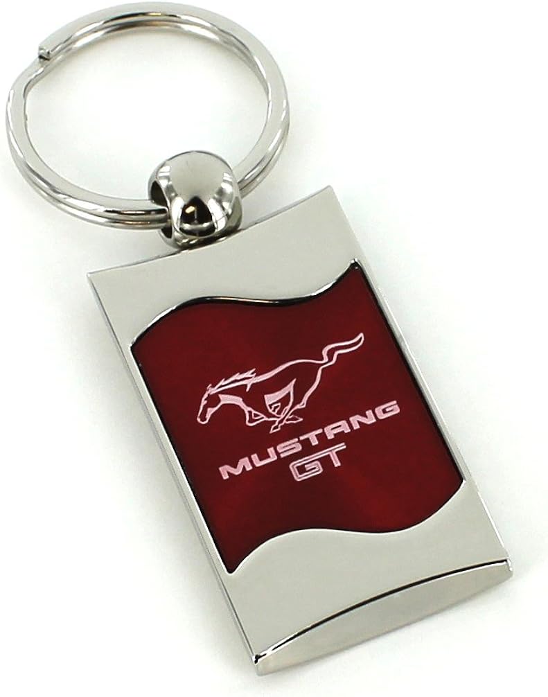 ford keychain amazon on Ford Mustang Gt Red Spun Brushed Metal Key Chain Clothing Amazon Com