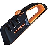 Orange Ninja Knife Sharpeners - 5 Adjustable Sharpening Angle- Premium Quality Kitchen Knife Sharpener - Handheld Knife Sharp