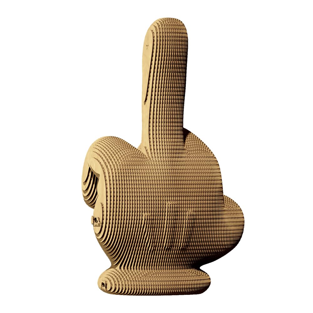 CARTONIC 3D Puzzle Set – Middle Finger – Cardboard 3D Puzzle – The Cardboard Turns into a Figure in Relief – All Ages – 84 Piece Cardboard 3D Jigsaw Puzzle, (CARTFUC)