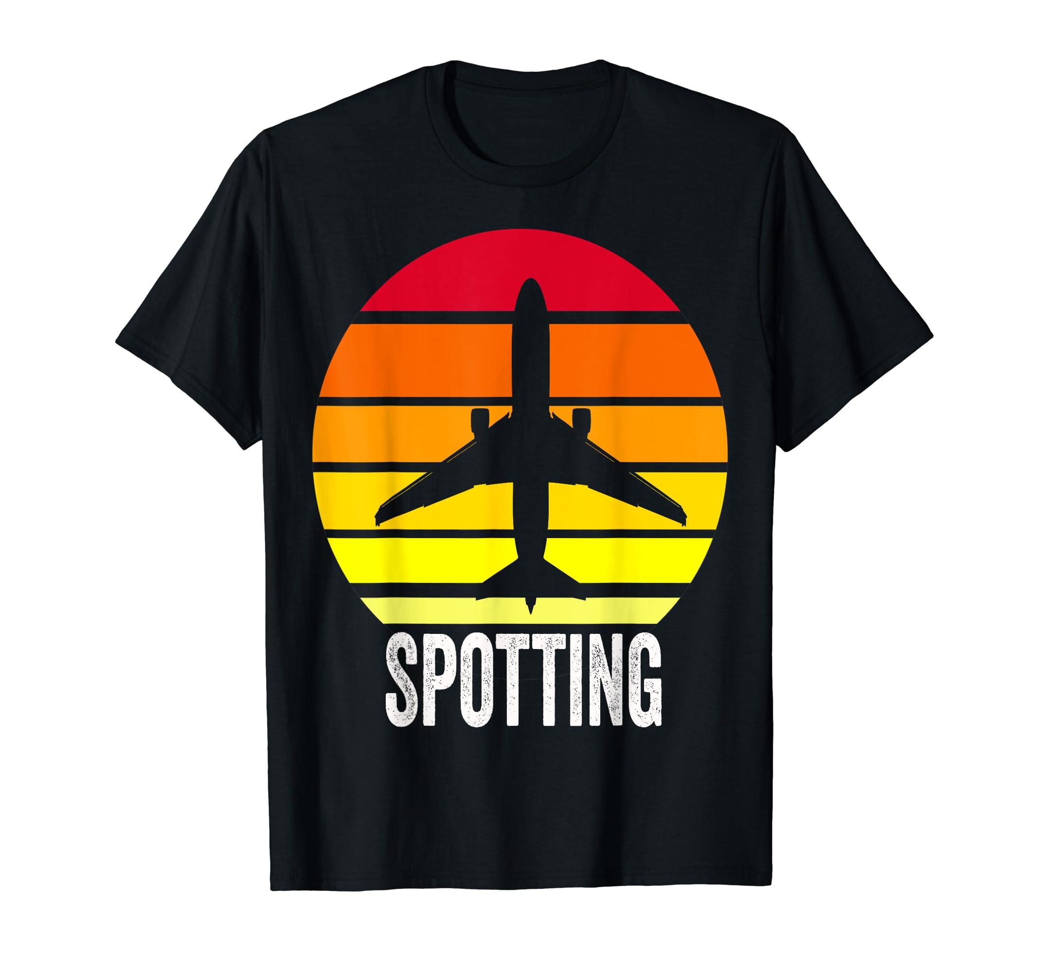 Vintage Retro Sunset Plane Spotting Airplane Spotter T-Shirt