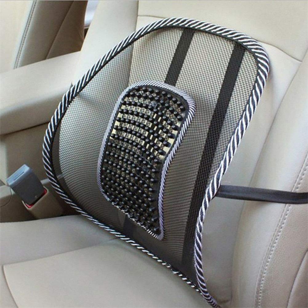 HERCHR Mesh Cushion Suppor, Relax Car Seat Office Chair Back Lumbar Waist Massage JMG, Black