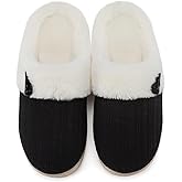 NineCiFun Women's Slip on Fuzzy Slippers Memory Foam House Slippers Outdoor Indoor Warm Plush Bedroom Shoes Scuff with Faux Fur Lining