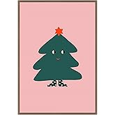 Amanti Art Framed Canvas Wall Art 33x23 Christmas Tree by Maren Gross, Framed Wall Art Canvas, Holidays Artwork, Modern, Casual Decor, Large Poster Painting for Living Room, Bedroom, Kitchen, Office