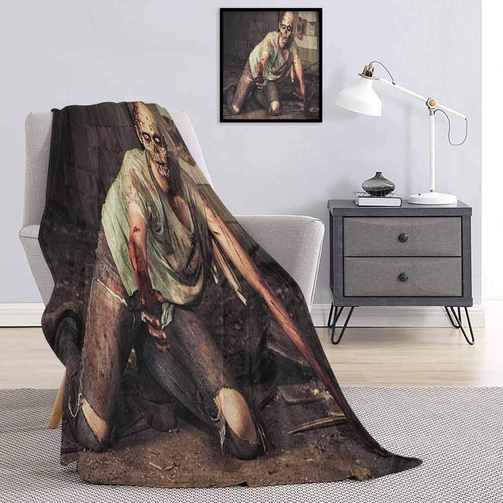 Zombie Commercial Grade Printed Blanket Halloween Scary Dead Man in The