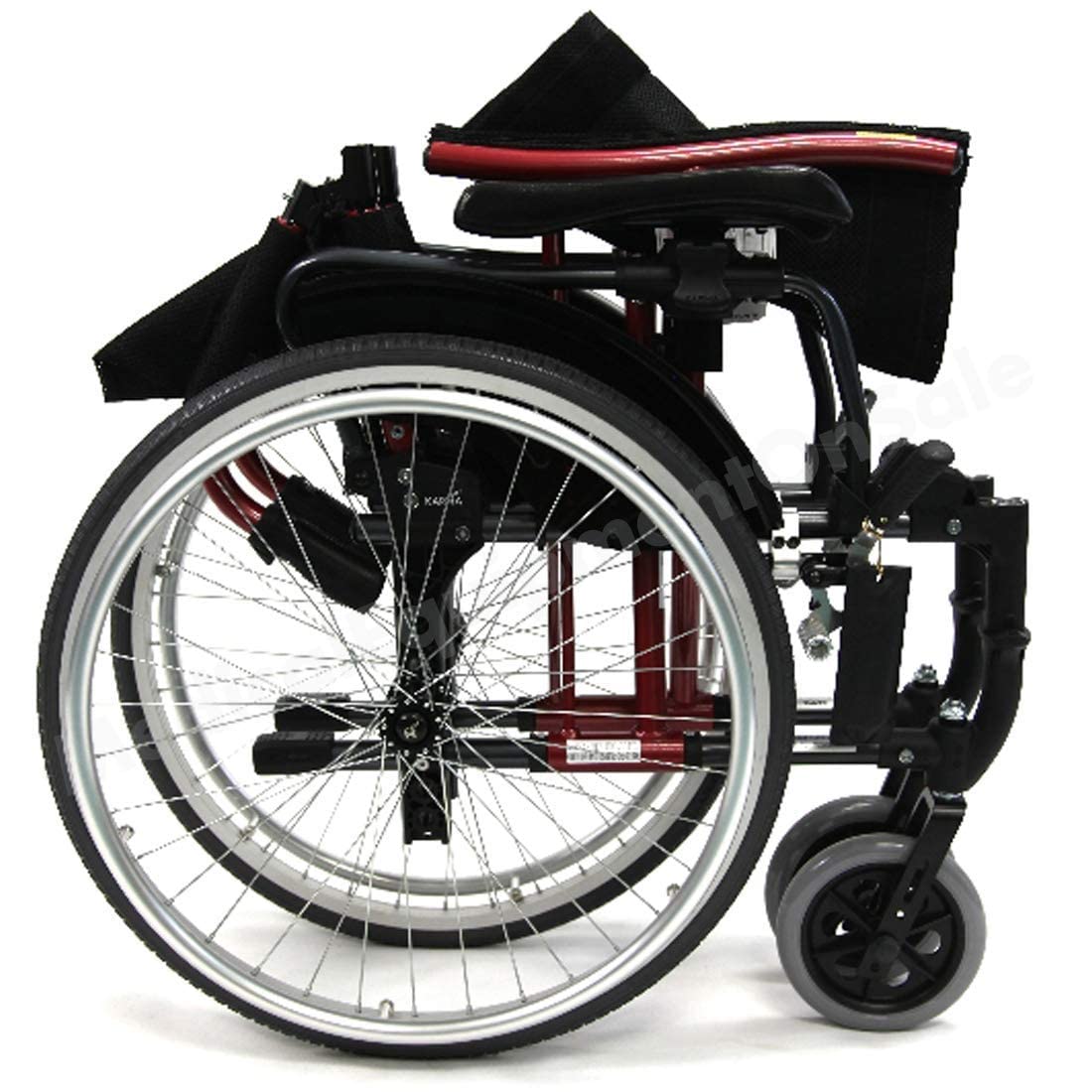 Karman Healthcare S-305 29 lbs Ultra Light Ergonomic Wheelchair with Removable Footrest and Quick Release Wheels Red Color (S-ERGO305Q18RS)