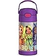 THERMOS FUNTAINER 12 Ounce Stainless Steel Vacuum Insulated Kids Straw Bottle, RAINBOW HIGH