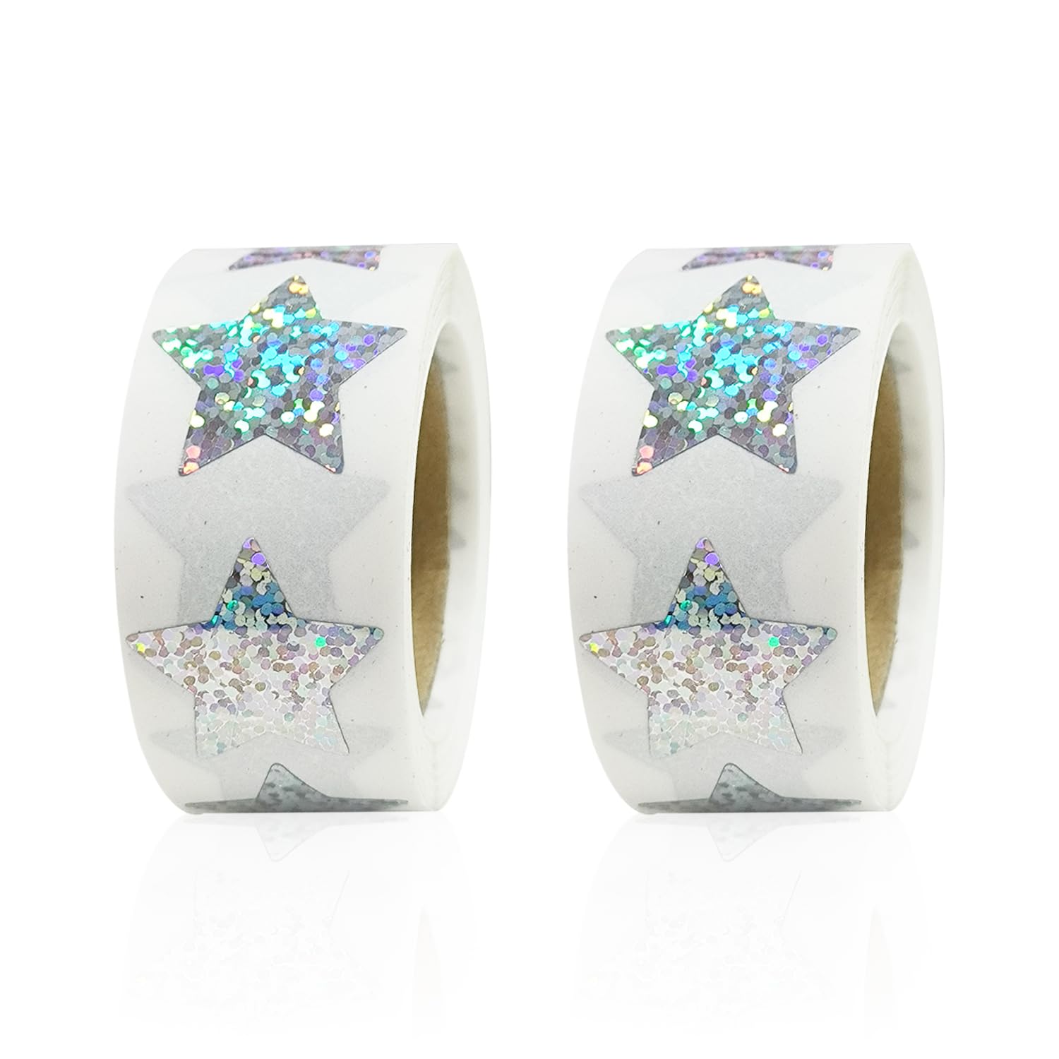 1000 Sticker Stars, Glitter Star Stickers, Holographic Silver Label Stickers, Reward Stickers, Decorative Accessories, Gift Sealing Stickers (2.5cm Each)