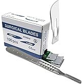 100 Scalpel Sterile Blades #22 with Free Scalpel Handle #4 (HTI BRAND)