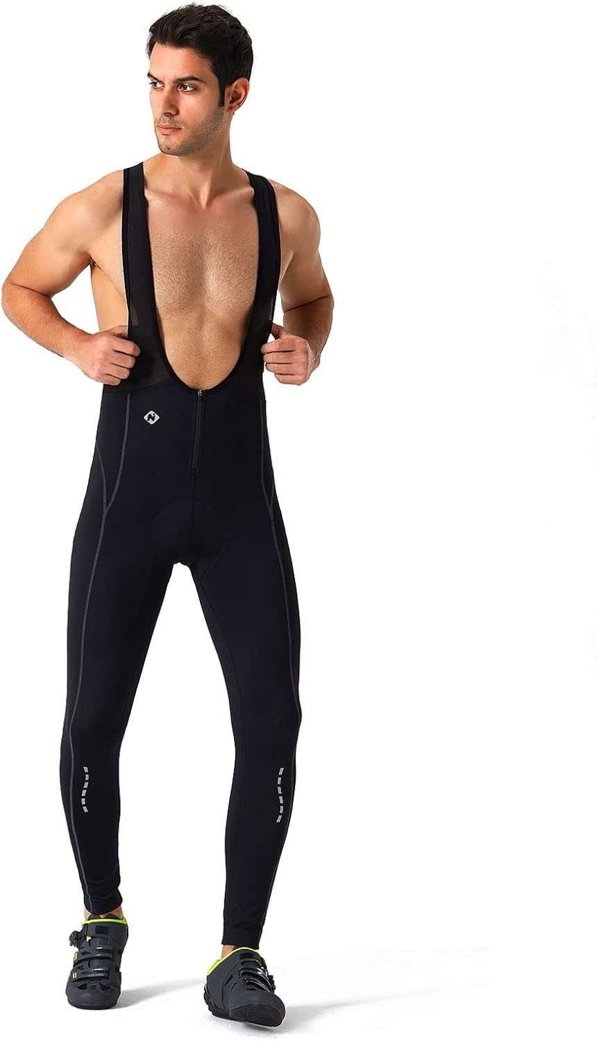Naviskin Men's 3D Padded Thermal Cycling Bib Pants Bicycle Compression Tights: Clothing