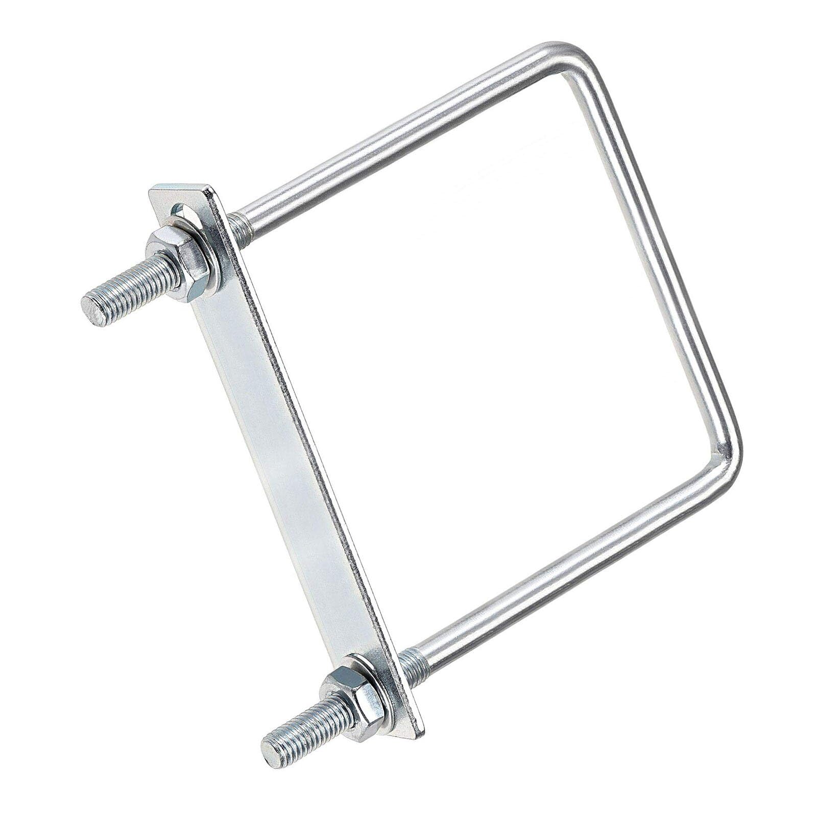 TOP-VIGOR 2 sets M8 Square U-Bolts, 90mm Inner Width 130mm Length Steel U-Bolts with Nut, Plate, Washer for Building Installations Mechanical Parts Connection Cehicles Ships