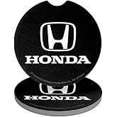 Honda Logo Car Coasters, Pack of 2, 2.5" Ceramic Stone, Drink Coaster for Cup Holders with Finger Notch