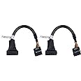Duttek USB 3.0 Header to USB 2.0,USB 3.0 to USB 2.0 Motherboard Adapter Cable,19 Pin USB3.0 Male to 9 Pin USB2.0 Female Motherboard Cable Adapter Converter 6 inch/15cm (2-Pack)