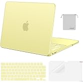 MOSISO Compatible with MacBook Neo Case 13 inch 2026 A3404 A18 Pro Chip | 4 in 1 Kit Precision Fit Crack &amp; Scratch Resistant Protective Hard Shell Case Cover, Citrus