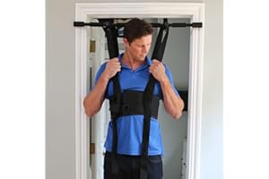 SIT AND DECOMPRESS THE ULTIMATE LOW BACK THERAPY Sit and Decompress Back Stretcher 3 Minutes A Day Low Back Traction Therapy Spinal Decompression Inversion Table Alternative Safe for All Back Conditions (Large Harness No Bar)