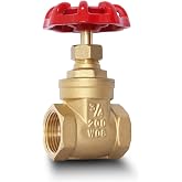 SYWUWV 3/4" NPT Gate Valve, Heavy Duty, Brass, Female x Female Thread, DN20 | Manual Rotary Sluice Valve, Rising Stem, Full Bore Design, for Water, Oil, Gas, Air, for Industrial Plumbing and HVAC Systems