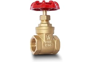 SYWUWV 3/4" NPT Brass Gate Valve, Heavy Duty Female x Female Thread Manual Rotary Sluice Valve with Wheel Handle for Water, Oil, Gas, Industrial Plumbing, and HVAC Systems (3/4", DN20)