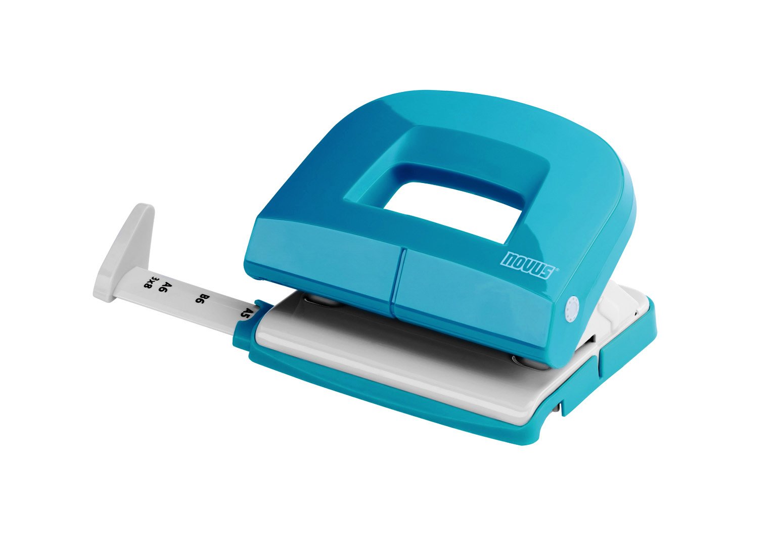 Novus E 216 Hole Punch (16 Sheets Hole Capacity, with Stop Rail, for Office and Desk) Glossy Petrol