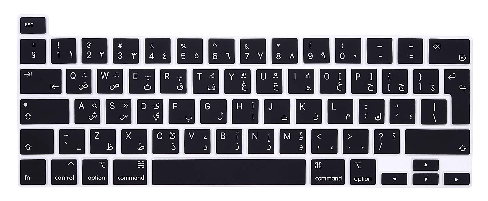 MMDW Arabic Language Silicone Keyboard Cover Skin for MacBook Pro 16 inch A2141 2019 for MacBook Pro 13.3 inch A2338 M1/A2251/A2289 2020 New with Touch Bar & Touch ID European Version