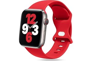 STG Sport Silicone Band Compatible with Apple Watch Band 38mm 40mm 41mm 42mm 44mm 45mm 49mm S/M M/L iWatch Ultra 2/Ultra Series 9/8/7/6/5/4/3/2/1 SE Women Men (38/40/41mm S/M, Red)