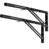 YUMORE Folding Shelf Brackets, 24 Inch Heavy Duty L