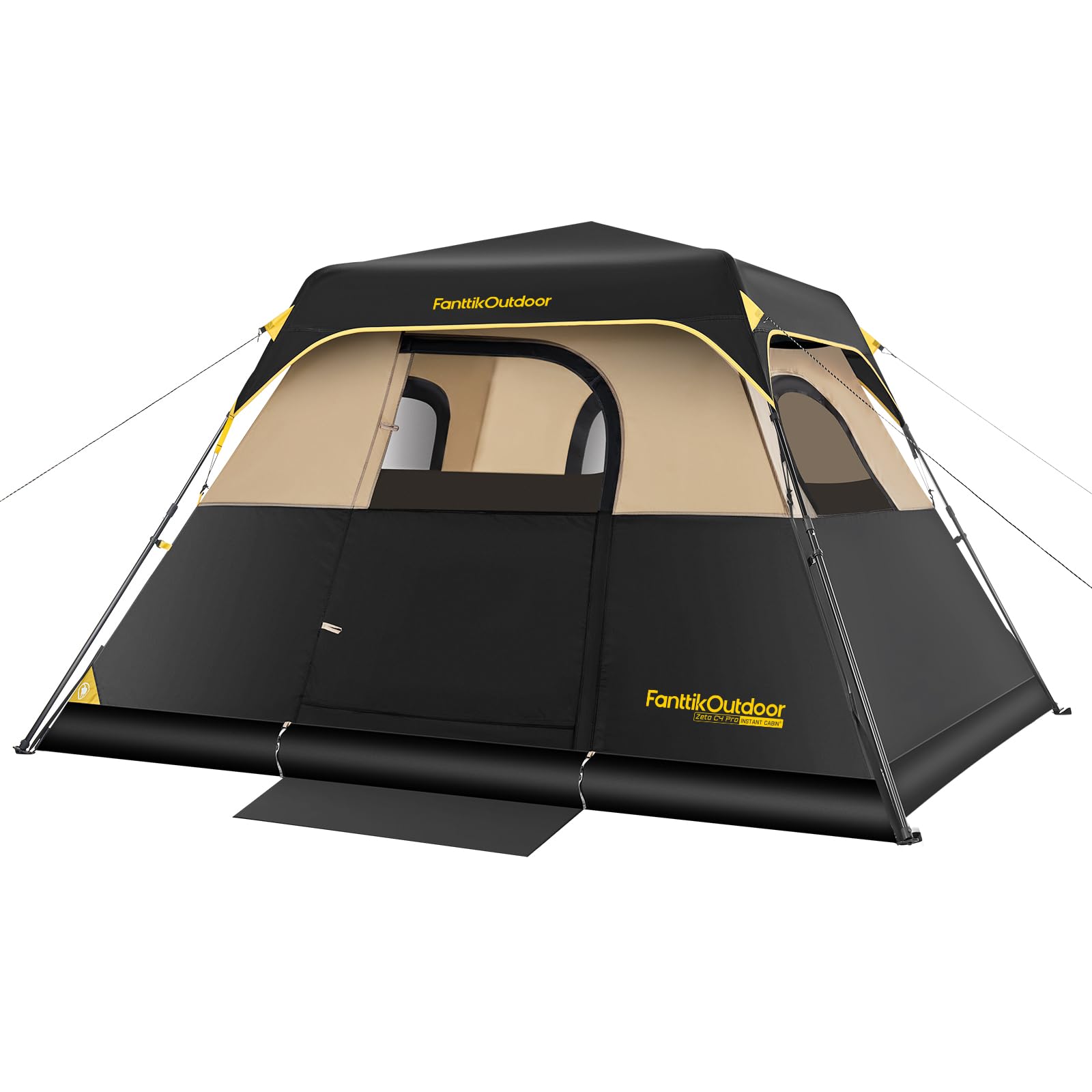 FanttikOutdoor Zeta C10 Pro Camping Tent 10 Person Instant Cabin Tent Setup in 60 Seconds with Rainfly & Windproof Portable with Carry Bag for Family Camping & Hiking, Orange