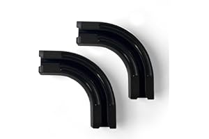 MaKefeile 90 Curved Connectors for Curtain Tracks - Ceiling/Wall Mount for Room Divider Curtains, Black 2 Pack