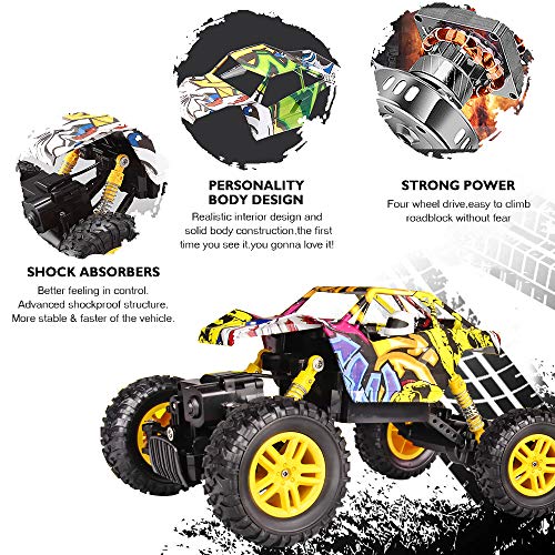 DOUBLE E Newest 2.4 GHz High Speed Remote Control Car 1/18 Scale Off Road RC Trucks with Rechargeable Batteries RC Cars for Kids - Thumbnail 3