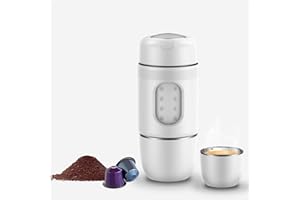 STARESSO TRAVEL Coffee Maker, Mini Portable Espresso Maker, 2IN1 Extra Small Manual Espresso Machine Compatible with NS Capsules and Ground Coffee,Travel Gadgets Perfect for Travel Camping Hiking