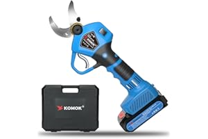 KOMOK Electric Pruning Shears with LED Display, Professional Cordless Electric Pruner, Battery Operated Pruners with 2 Lithium Batteries, 1.2" Cutting Diameter, 6-8 Working Hours for Efficient Pruning