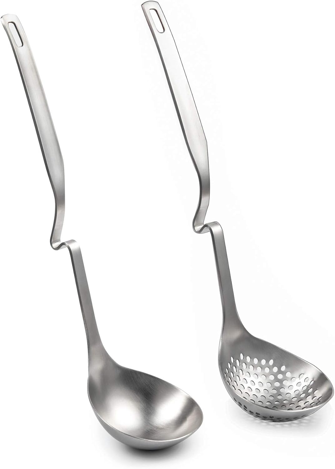 IMEEA 12Inch Slotted Soup Gravy Ladle SUS304 Stainless Steel Straining