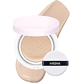 MISSHA Magic Cushion Foundation No.21 Light Beige for Bright Skin - Flawless Coverage, Dewy Finish, Easy Application for All Skin Types