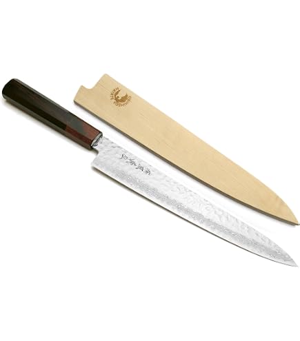 Amazon.com: Yoshihiro VG10 46 Layers Hammered Damascus Santoku