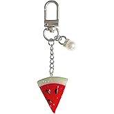 Fruit Keychain with Imitation Pearl, Cute Bag Charm Key chain for Women Girls, Strawberry Pendant Purse Charm Accessories