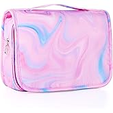 Vipdeal Pink Hanging Toiletry Bag for Girls, Travel Toiletry Bag for Teen Girls Cosmetic Makeup Waterproof Wash Bag Traveling Toiletries, Fluid