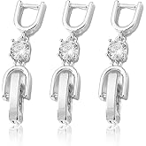 NIIIYTYB 3Pcs Bracelet Extender Clasp with Crystal Rhinestone Silver Foldover Clip Link Extensions for Necklace Watch Band and Jewelry Making Clasps for Bracelets and Bands Silver