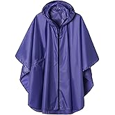 SaphiRose Unisex Rain Poncho Waterproof Raincoat Hooded for Adults Women with Pockets
