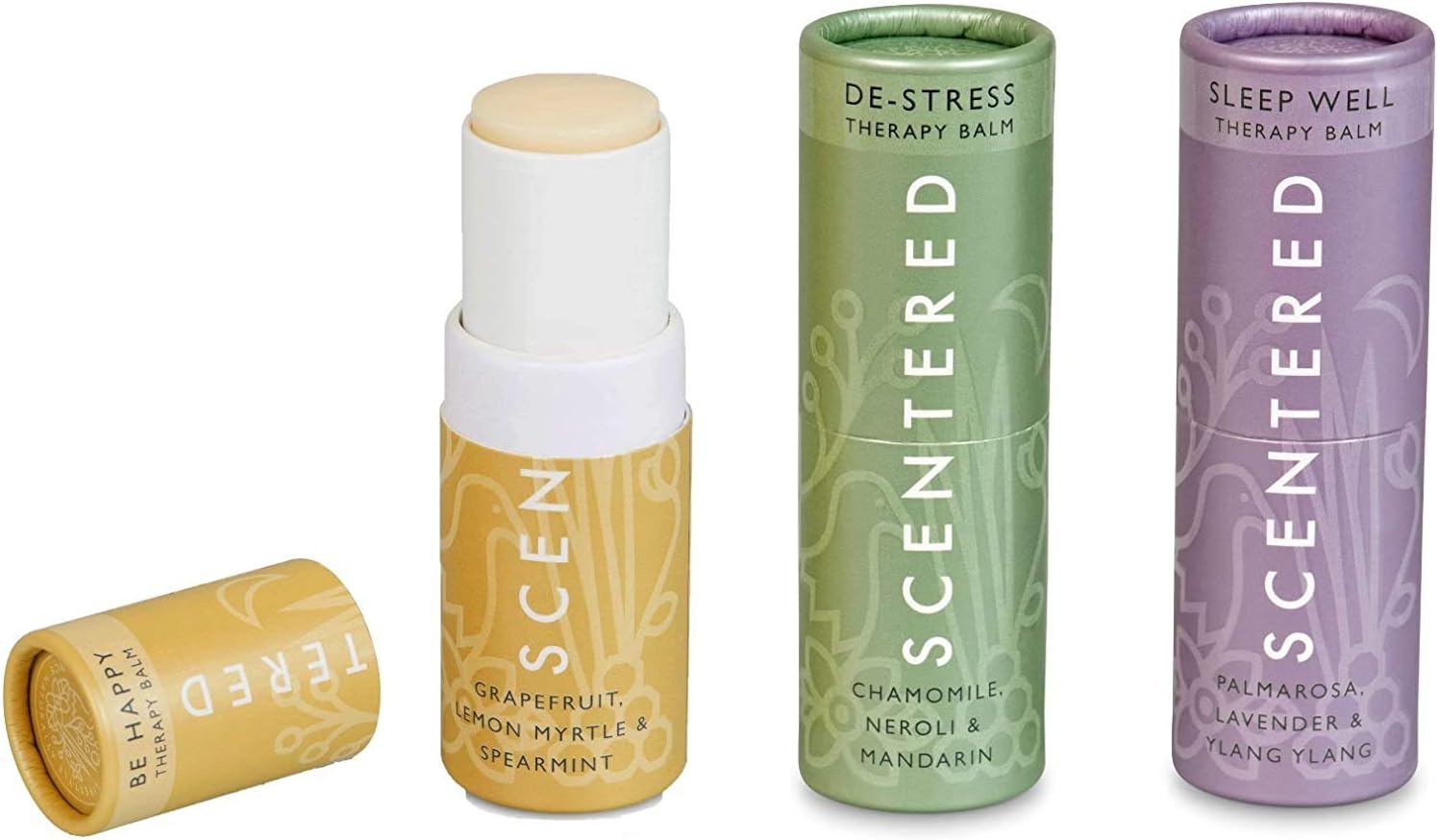 Scentered Aromatherapy Balm Gift Set, Positive & Relaxed, Pack of 3 Balms: Happy, De-Stress, Sleep Well, Lavender, Cedarwood - Image 3