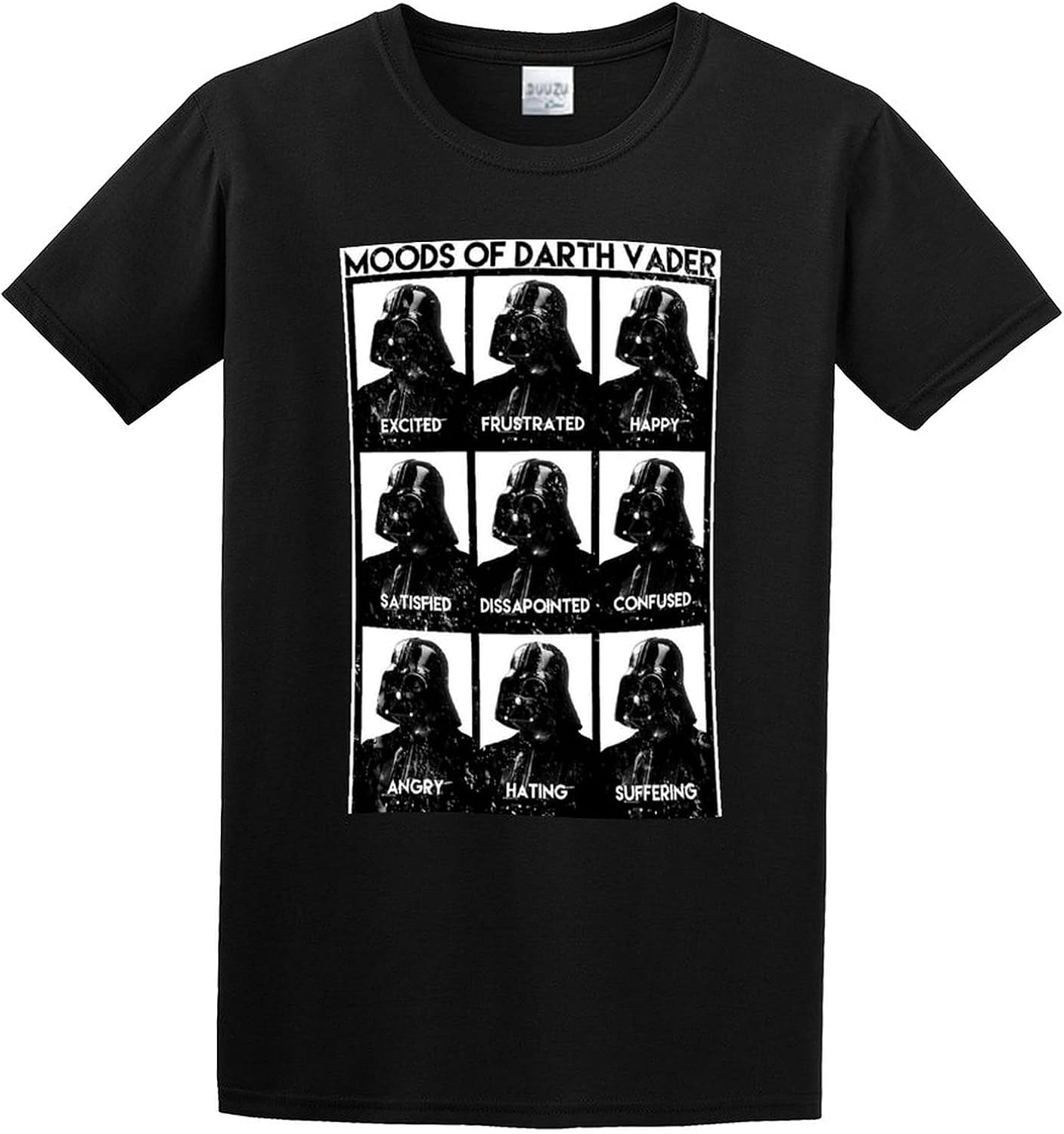 Funny Moods of Darth Vader Cool Graphic Top Printed Shirt Short Sleeve
