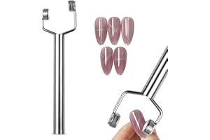 BRAVIKERLY 3 in 1 Y Shape Double Head Cat Eye Nail Magnet Wand, Strong Magnet Stick for Nail Art, Multi-Function Nail Polish Magnet Pen, 3D Cat Eye Gel Nail Polish Magnet for Salon, Studio or Home, Silver