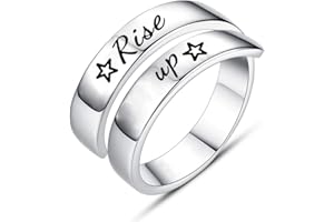 Jvvsci Rise up Spiral Wrap Twist Ring, Hamilton Musical Inspired Star Gift, Inspiration Motivation Jewelry,Theater Gift