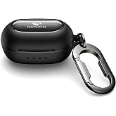 SURITCH Case for Raycon Everyday Earbuds Classic Headphones, Shockproof Magnetic Case for Raycon Bluetooth Headset True Wireless Earbuds, Protective Cover with Magnetic Lid Lock &amp; Carabiner, Black
