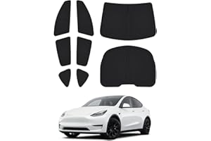 Canvcle Windshield Sun Shade for Tesla Model Y 2020-2024 Accessories Side Rear Window Shade Cover Set Window Sun Visor Blocker Privacy Cover for Camping Keep Vehicle Cool Black 8PCS (Not for Juniper)