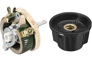 YOKIVE 50W 10 Ohm Rheostat, Ceramic Rheostat Adjustable Resistor High Power Wirewound Potentiometer Variable Resistor with Variable Control Knob Cover