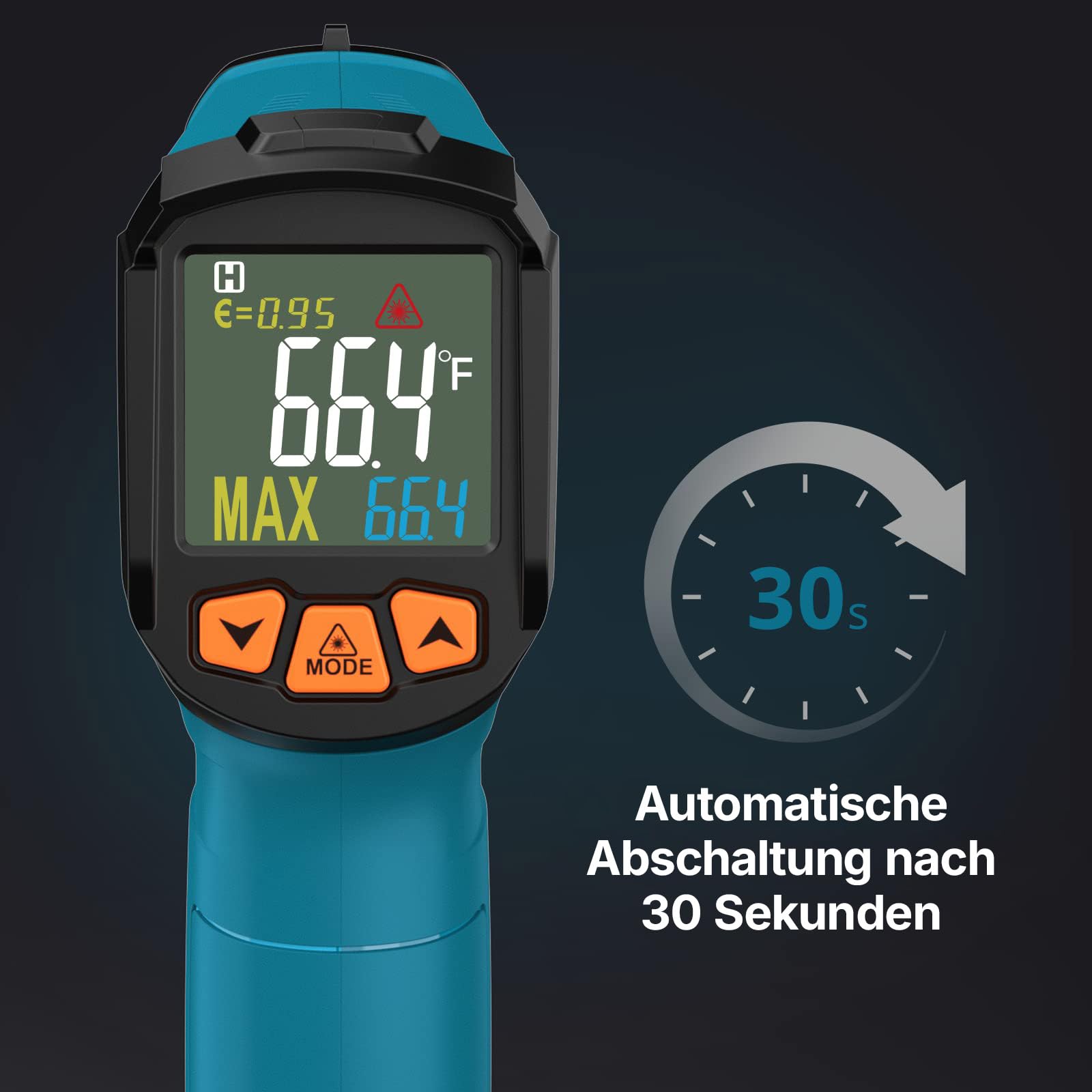 Infrarot Thermometer(nicht für Menschen) -50°C bis 800°C Tilswall IR Digital Laser Temperaturmessgerät mit Kochen LCD Display für Kochen/Barbecue/Pizza Oven/Gefrierschrank/Industrie 5