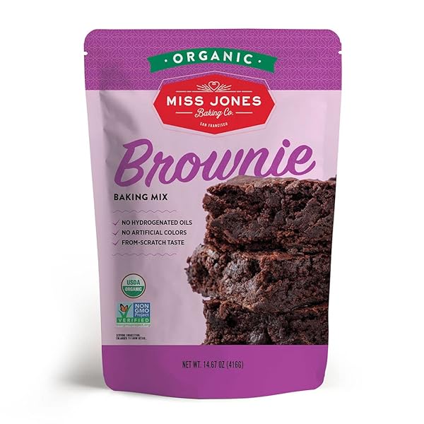 MISS JONES BAKING ORGANIC FUDGE BROWNIE MIX, NON-GMO, VEGAN-FRIENDLY: RICH COCOA (PACK OF 1)